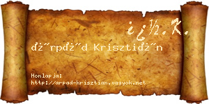 Árpád Krisztián névjegykártya